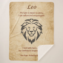 Leo Zodiac with Bold Self-Love Affirmations  Sherpa Deken