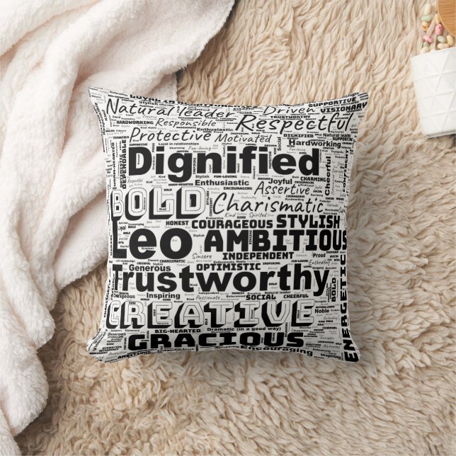 Leo Zodiac Word Cloud Inspiratie Kussen (Deken)