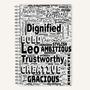 Leo Zodiac Word Cloud Spiral Planner Notitieboek