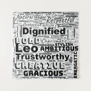 Leo Zodiac Word Cloud Wandkleed