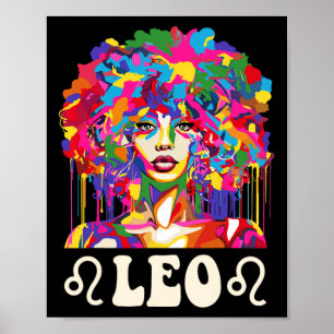 Leo Zwarte Meisje Afro-Amerikaanse Vrouw Kunst Ver Poster