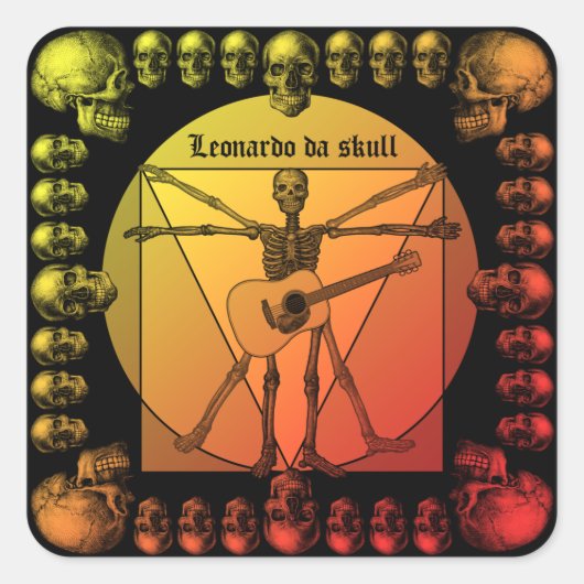 Leoguitar1 Vierkante Sticker (Voorkant)