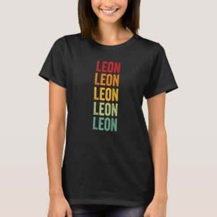 Leon County Texas Regenboog Tekst T-shirt