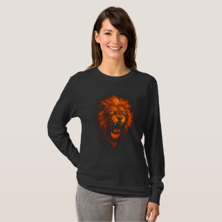 León de fuego Camiseta manga larga T-shirt