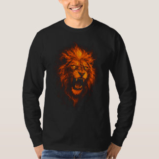 León de fuego Camiseta manga larga T-shirt