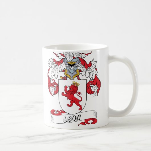 Leon Family Crest Koffiemok (Rechts)