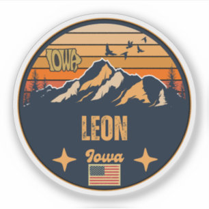 Leon, Iowa Ia, Verenigde Staten Sticker