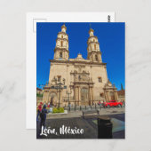 León, Mexico, Kathedraal Briefkaart (Voorkant / Achterkant)