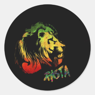 león rasta ronde sticker