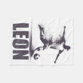 Leon Soccer Boys Personalized First Name Leon  Fleece Deken (Voorkant (Horizontaal))