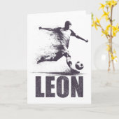 Leon Soccer Boys Personalized First Name Leon  Kaart (Gele Bloem)