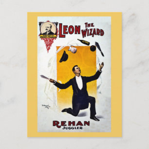 leon The Wizard, Rehan Juggler Circus Briefkaart