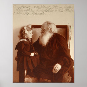 Leon Tolstoy met zijn kleindochter, Tatiana Poster