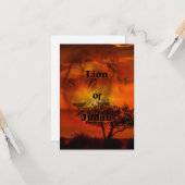 Leon van Judah KJV Flat Wenskaart Kaart (Voorkant / Achterkant in situ)