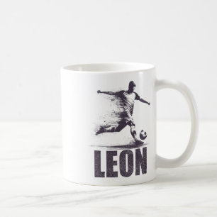 Leon Voetbaljongens Gepersonaliseerde voornaam Leo Koffiemok