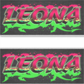 Leona Prénom Nom Graffiti Autocollant Autocollant (Devant)