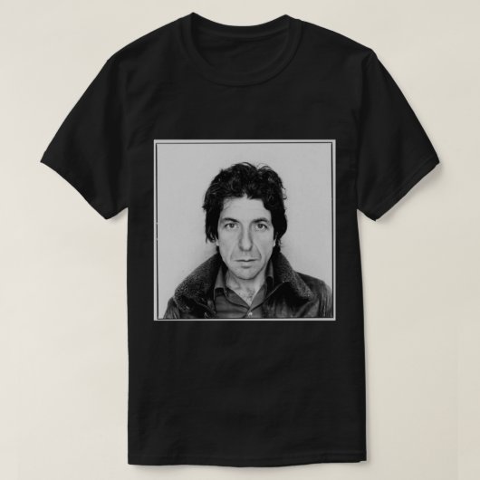 Leonard Cohen Black en White T-shirt (Design voorkant)