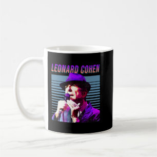Leonard Cohen Faded 80's  esthetisch design Koffiemok