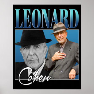 Leonard Cohen Retro Style Gifts voor ventilatoren Poster