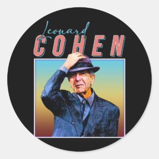 Leonard Cohen Retro Style Music Fan Gifts Ronde Sticker