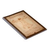 Leonard Da Vinci Anatomy of Man Vitruvian Man Notitieboek (Rechterzijde)