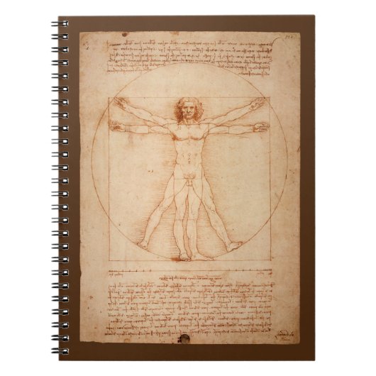 Leonard Da Vinci Anatomy of Man Vitruvian Man Notitieboek (Voorkant)