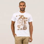 Léonard de Vinci a esquissé le T-shirts blanc (Devant entier)