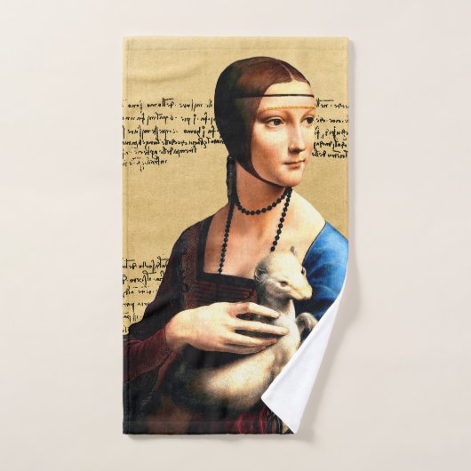 Léonard de Vinci Lady avec Ermine (Serviette à main)