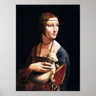 Léonard de Vinci Lady avec une affiche d'hermine