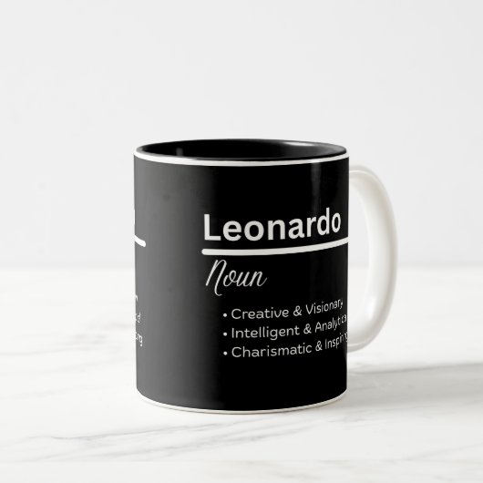 Leonardo Boy Name Definition Personalized Mug (Devant droit)