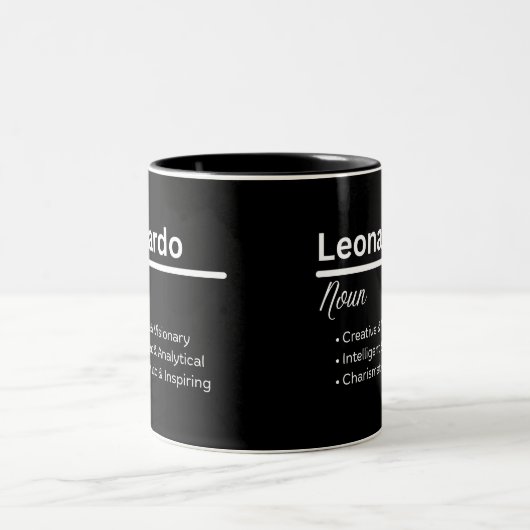 Leonardo Boy Name Definition Personalized Mug (Centre)