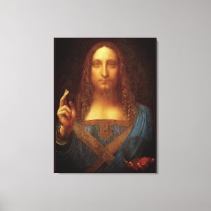 Leonardo da Vinci 1500 Salvator Mundi Fine Art Canvas Afdruk