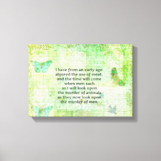 Leonardo da Vinci Animal Rights citeert vegan Canvas Afdruk