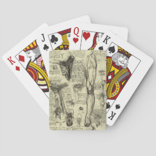 Leonardo da Vinci Antieke Menselijke Anatomie Keel Pokerkaarten