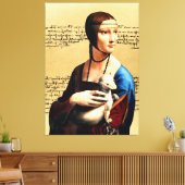 Leonardo da Vinci Dame met Ermine Canvas Afdruk (Insitu (Woonkamer))