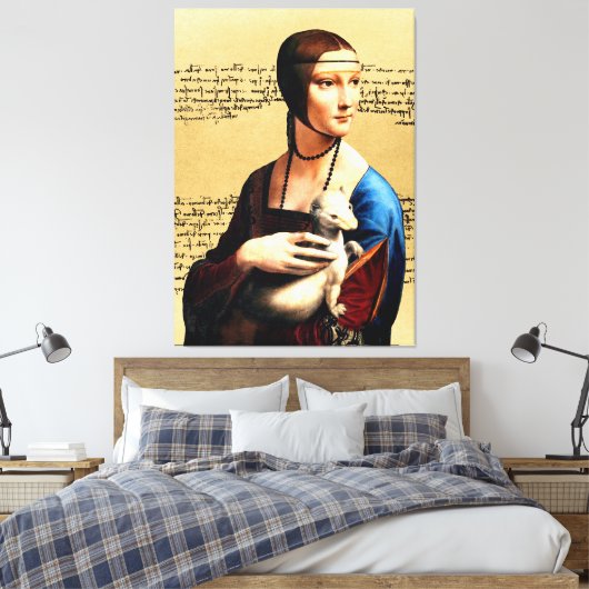 Leonardo da Vinci Dame met Ermine Canvas Afdruk (Insitu (Slaapkamer))