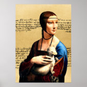 Leonardo da Vinci Dame met Ermine Poster (Voorkant)