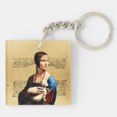 Leonardo da Vinci Dame met Ermine Sleutelhanger (Achterkant)