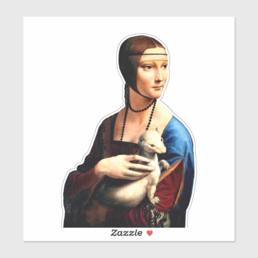 Leonardo da Vinci Dame met Ermine Sticker (Vel)