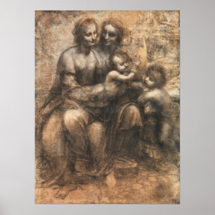 Leonardo da Vinci De Cartoon van Leonardo Fijne Ku Poster