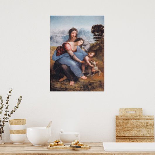 Leonardo da Vinci - De Maagd en het Kind Poster (Keuken)