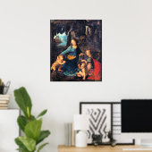 Leonardo da Vinci - de Maagd van de Rocks, Poster (Thuiskantoor)
