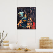 Leonardo da Vinci - de Maagd van de Rocks, Poster (Keuken)