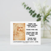 Leonardo da Vinci, drie klassen van mensen citeren Briefkaart (Staand voorkant)