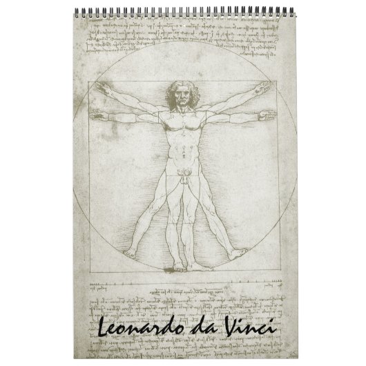 Leonardo da Vinci Fine Art Sketches en tekeningen Kalender (Hoes)