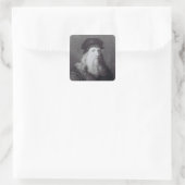 Leonardo da Vinci, gegraveerd door Raphael Vierkante Sticker (Tas)