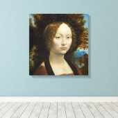 Leonardo da Vinci Ginevra de' Benci Canvas Afdruk (Insitu (Houten vloer))