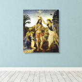 Leonardo da Vinci Het aptisme van Christus Canvas Afdruk (Insitu (Houten vloer))