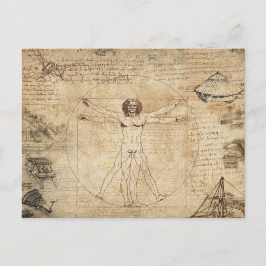 Leonardo Da Vinci Het Man van Vitruvian Briefkaart (Voorkant)