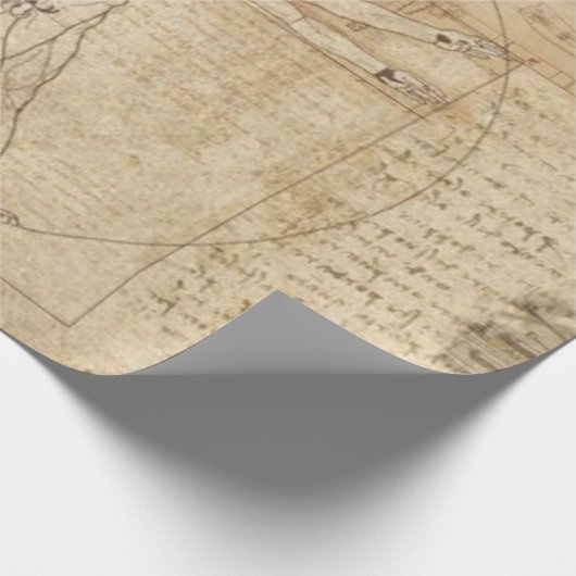 Leonardo Da Vinci Het Man van Vitruvian Cadeaupapier (Hoek)